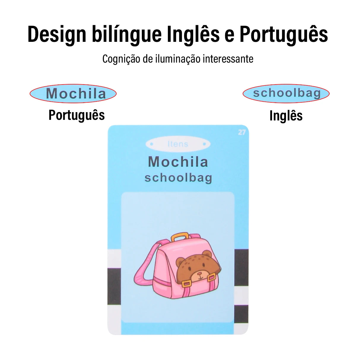 Leitor de Cartões em Português e Inglês – Livro Eletrônico Infantil com Áudio
