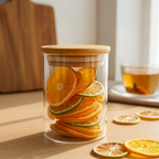 Kit Potes de Vidro EcoGlass - Tampa de Bambu Hermética
