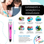 Caneta 3D Manual com Filamentos