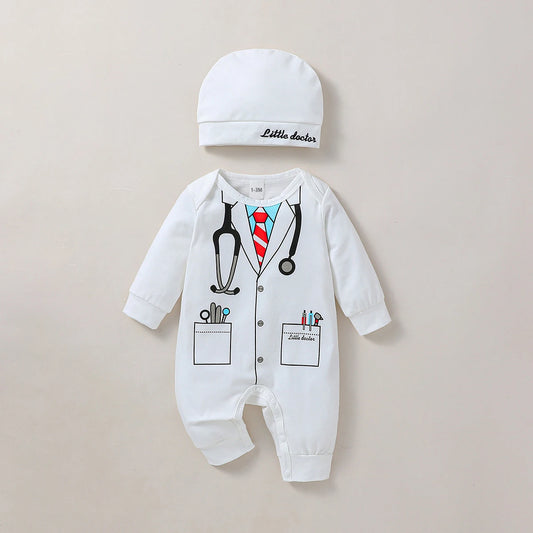 Macacão Fantasia Pequeno Médico – 2 peças