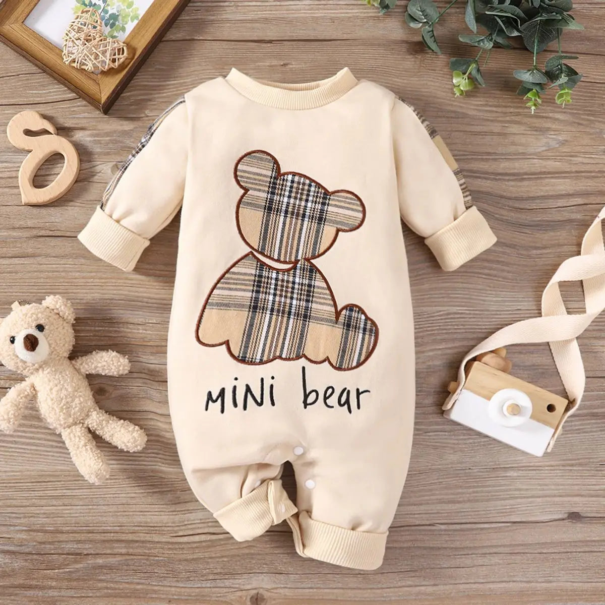 Macacão Mini Urso Xadrez