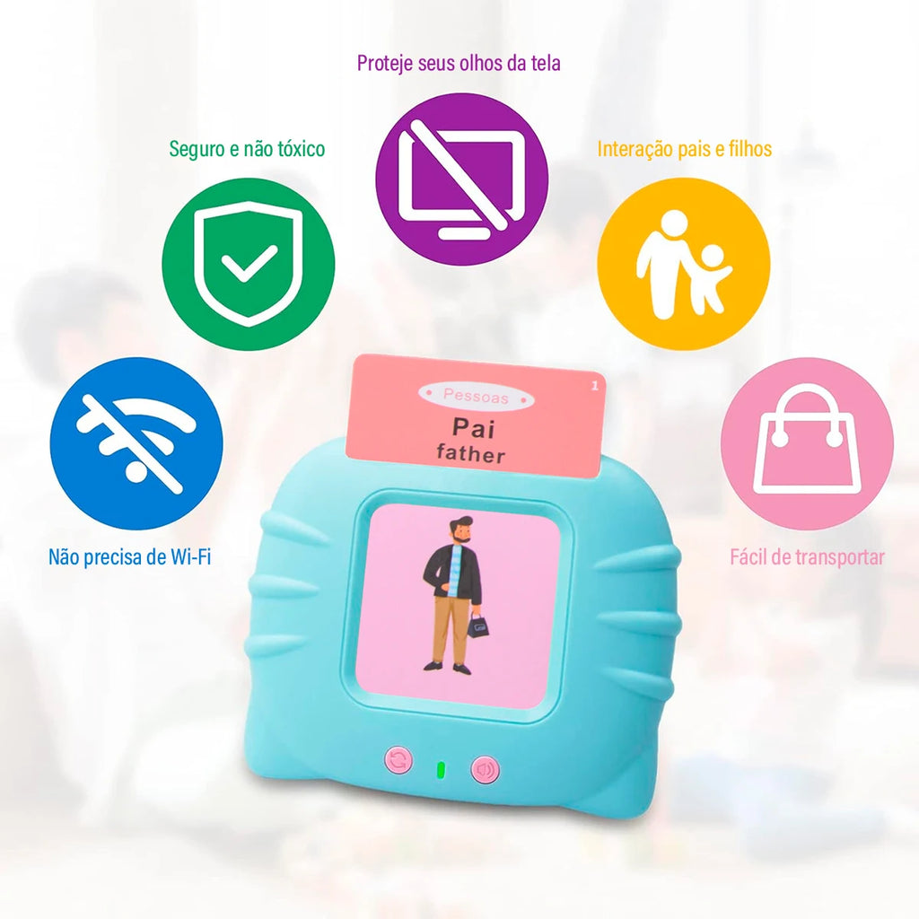 Leitor de Cartões em Português e Inglês – Livro Eletrônico Infantil com Áudio