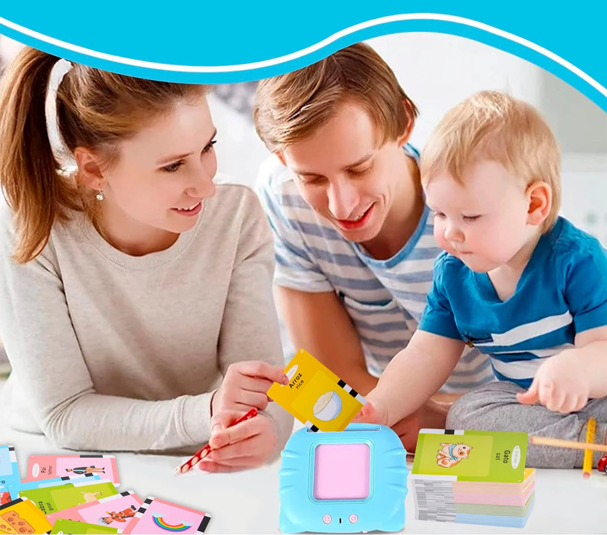 Leitor de Cartões em Português e Inglês – Livro Eletrônico Infantil com Áudio