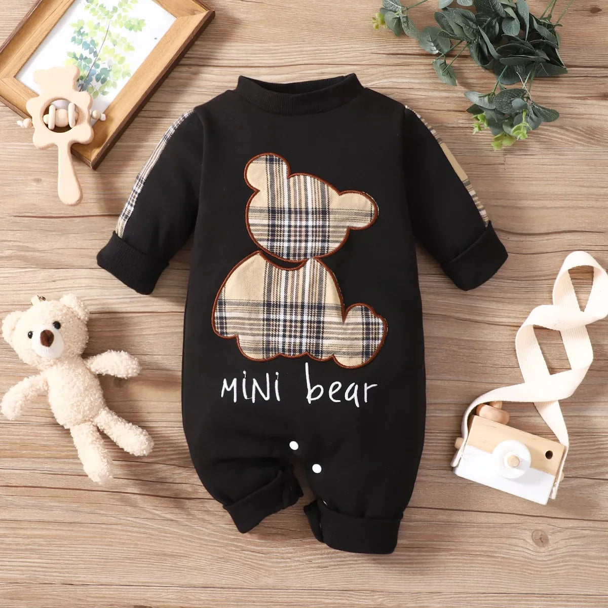Macacão Mini Urso Xadrez