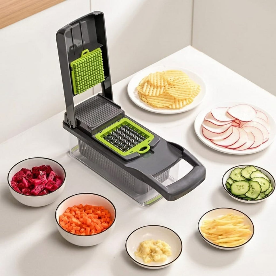 Triturador de Legumes Multifuncional 14 em 1 com Cesto