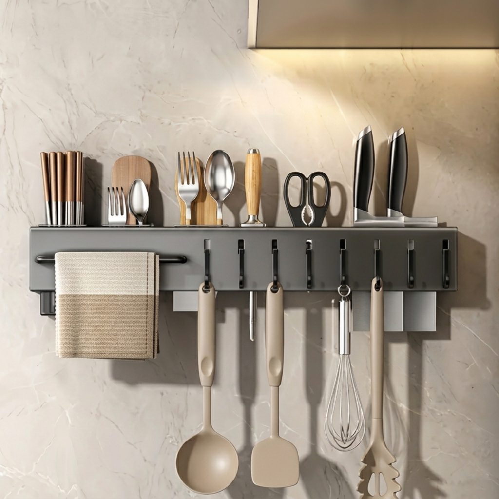 Suporte Organizador Premium para Cozinha - Aço Inox