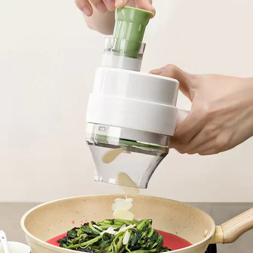 Cortador e Triturador Elétrico Sem Fio - Turbo 4 em 1