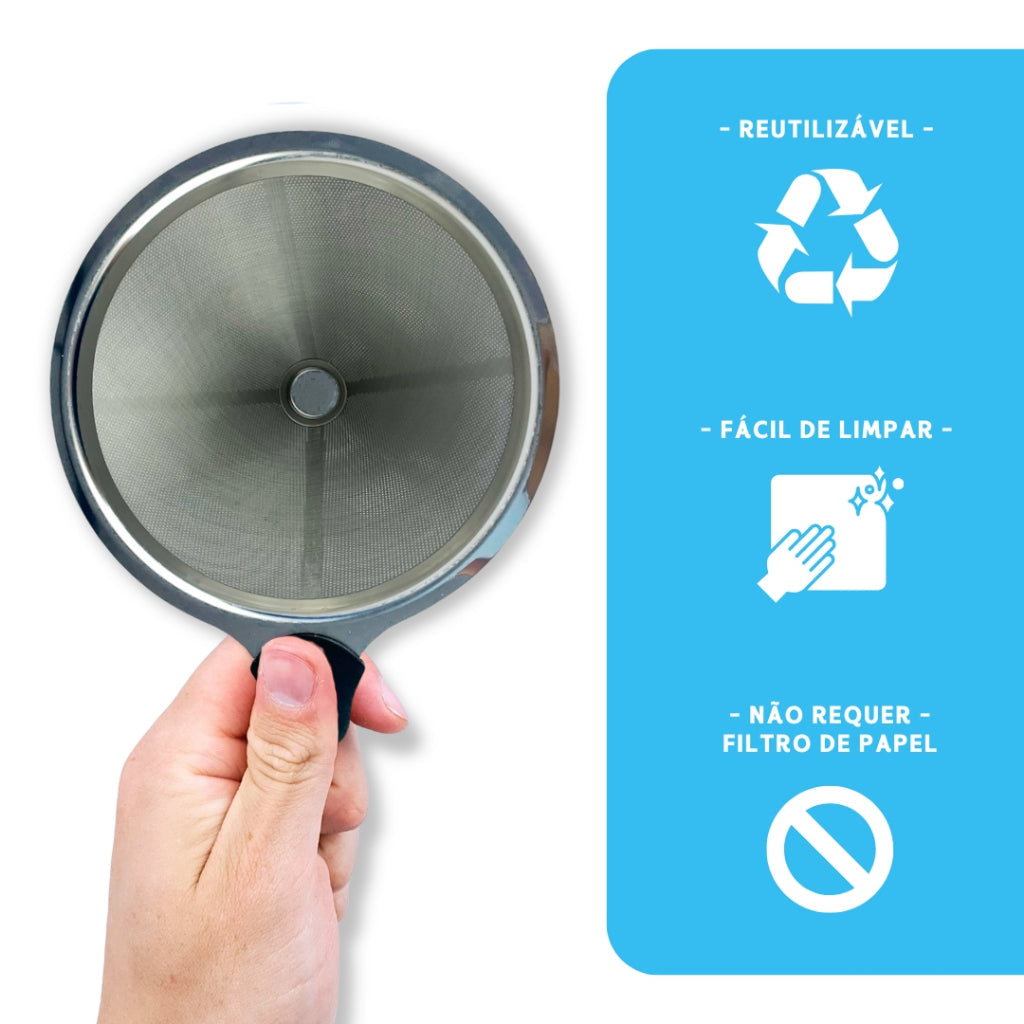 Filtro Coador Inox 101, 102 e 103 Premium | Café Forte e Sustentável