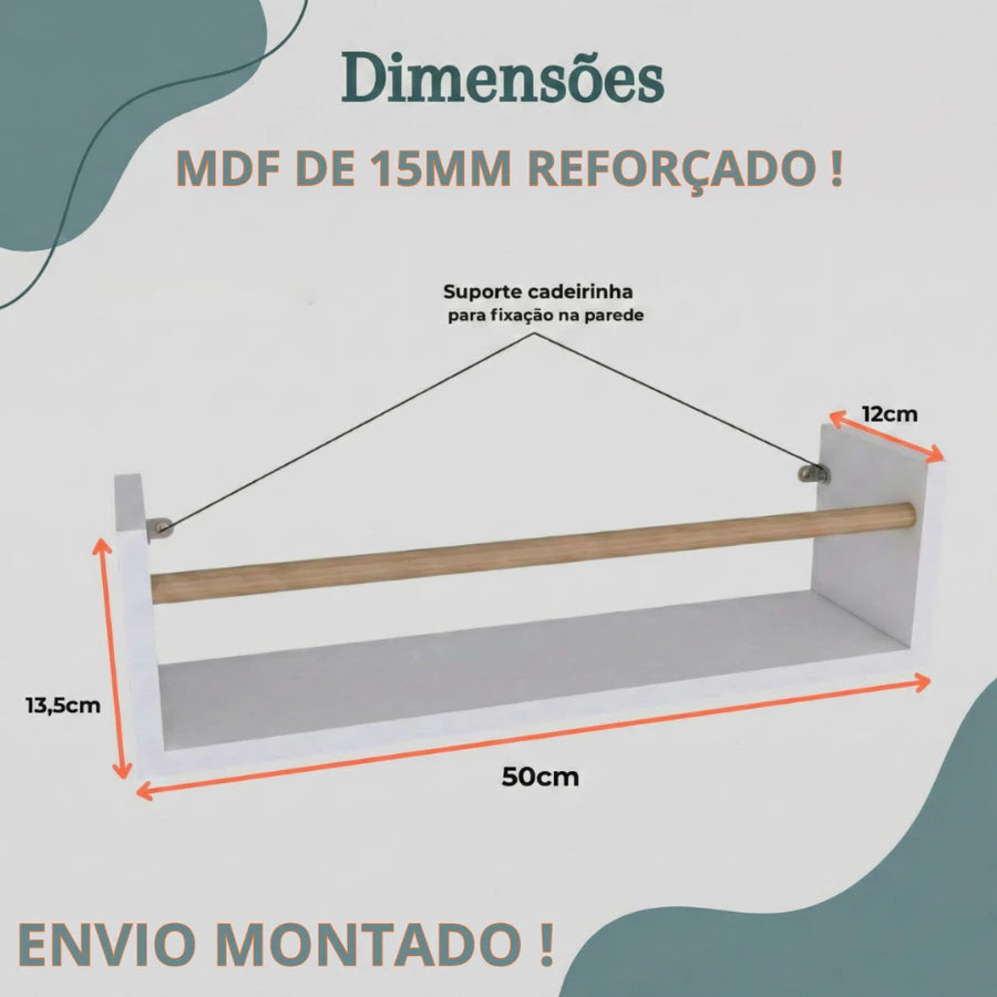 Kit 3 Prateleiras em MDF – Produto Enviado Montado