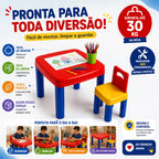 Mesa com Cadeira Desmontável de Plástico – Quarto Infantil