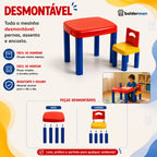 Mesa com Cadeira Desmontável de Plástico – Quarto Infantil