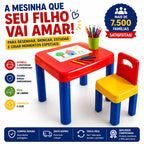 Mesa com Cadeira Desmontável de Plástico – Quarto Infantil