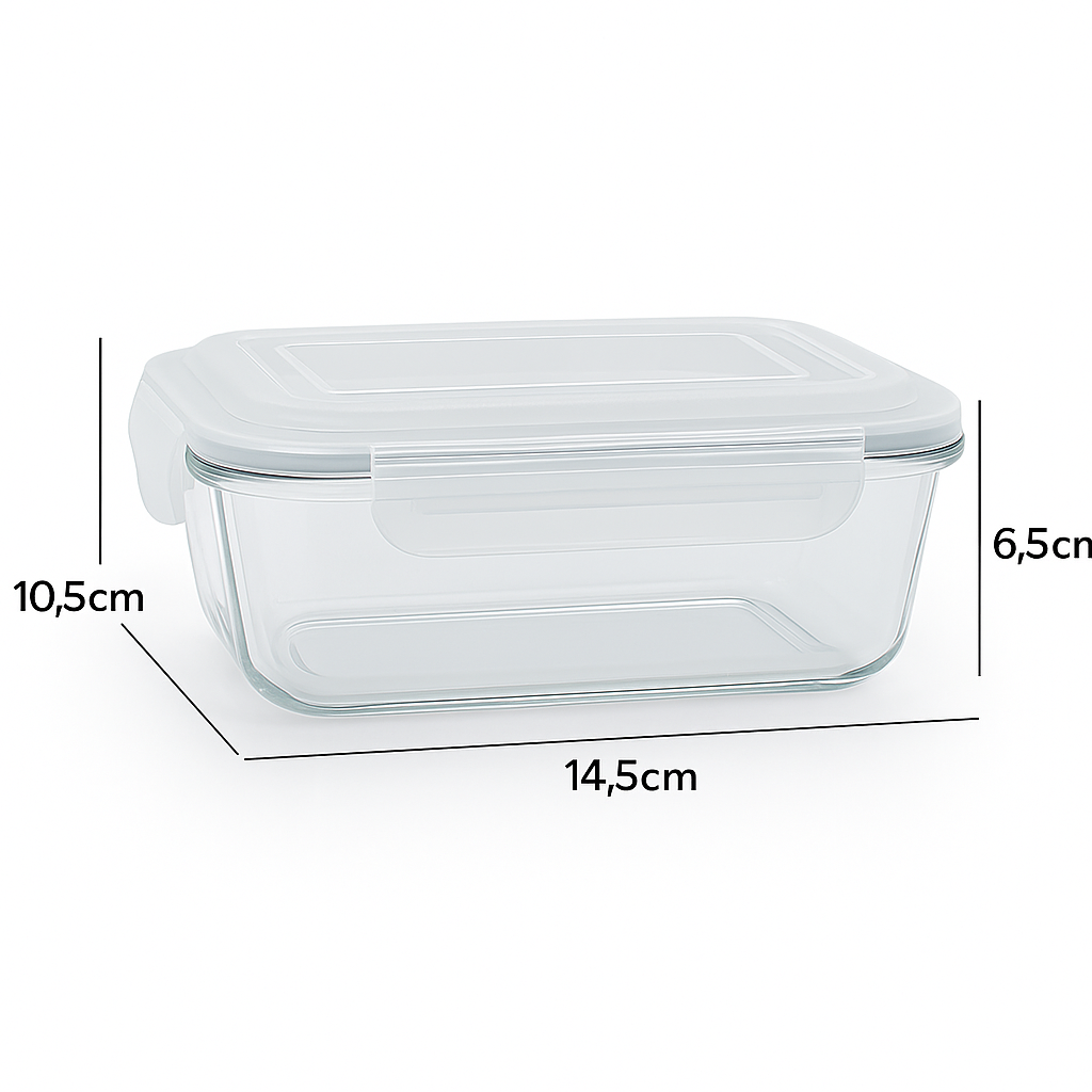 Kit Potes de Vidro com Vedação Premium 370ml - GlassFit