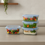 Kit Potes de Vidro com Vedação Premium 370ml - GlassFit