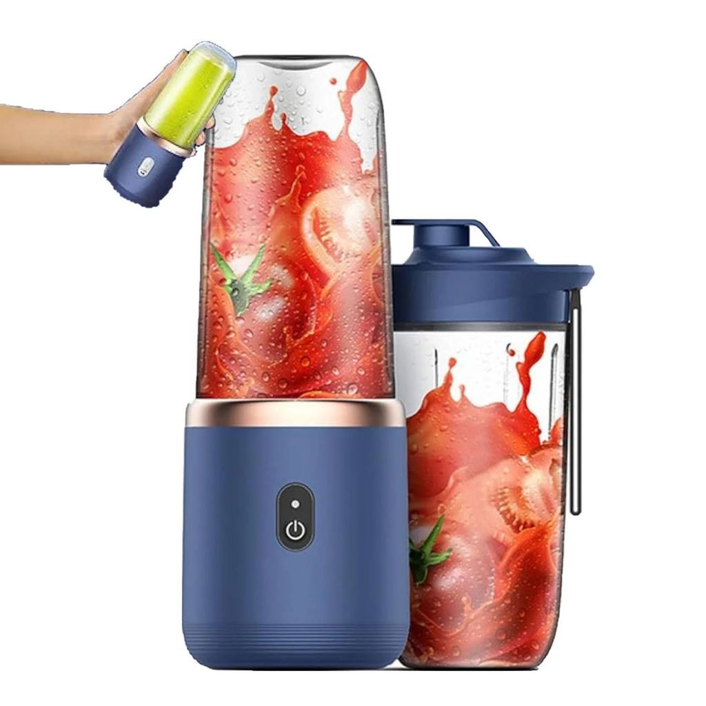 Mini Liquidificador Portátil 400ml USB Recarregável 6 Lâminas Inox para Sucos e Vitaminas